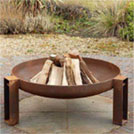 BRASERO ROND SUR PIEDS 60cm ACIER CORTEN