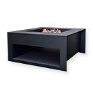 BRASERO CARRÉ avec étage 80cm ACIER NOIR