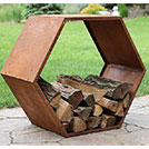 RANGE BUCHE HEXAGONE ACIER CORTEN