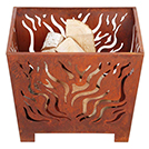 BRASERO CORTEN MOTIF FLAMME 55X45cm