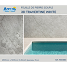 FEUILLE PIERRE SOUPLE 3D TRAVERTINE WHITE 2800x1200