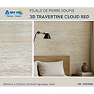 FEUILLE PIERRE SOUPLE 3D TRAVERTINE CLOUD RED 2800x1200