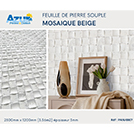 FEUILLE PIERRE SOUPLE MOSAÏQUE BEIGE 2800x1200