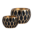 CACHE POT ROND OR&NOIR 35cm HOMY 